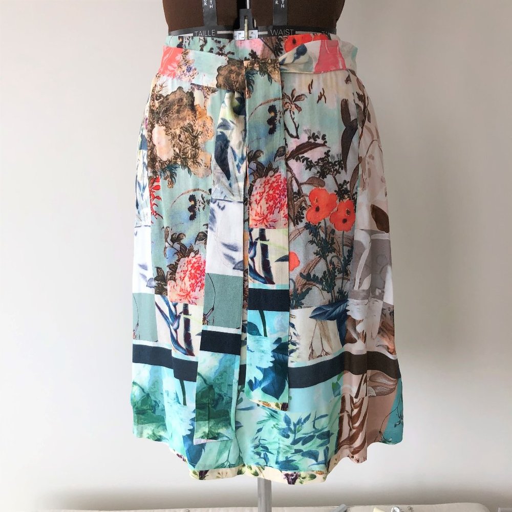 Cream 'Cherry' Style Pull on Floral Skirt